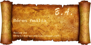 Béres Amália névjegykártya
