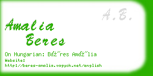 amalia beres business card